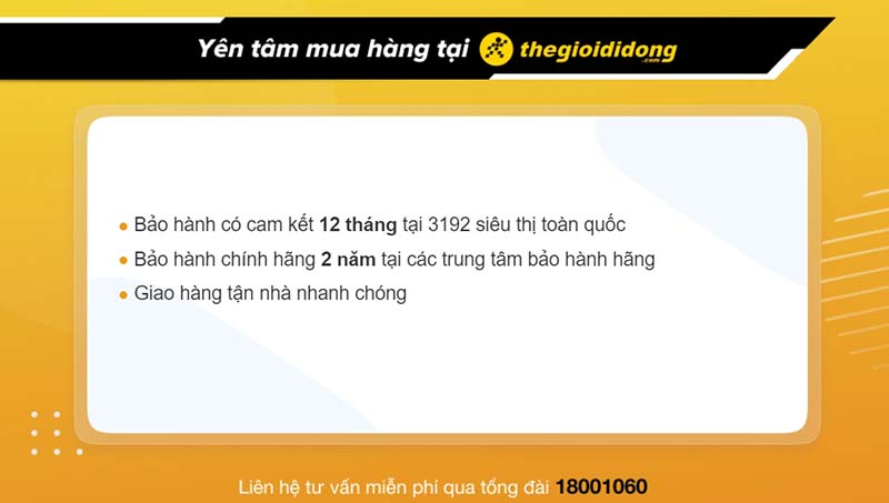 Bảo hành khi mua sạc dự phòng tại Thế Giới Di Động